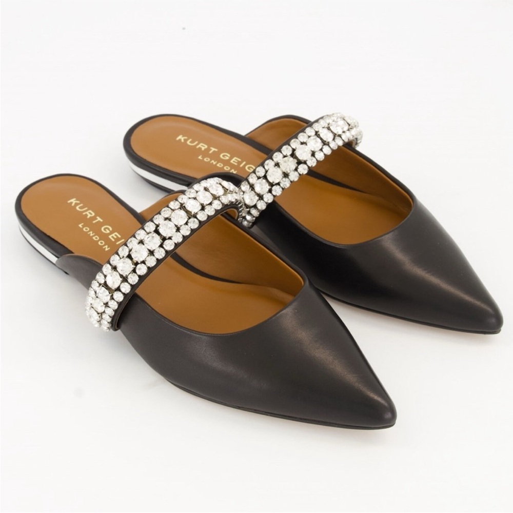 Prince Black Crystal Embellished Mules